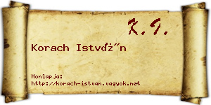 Korach István névjegykártya